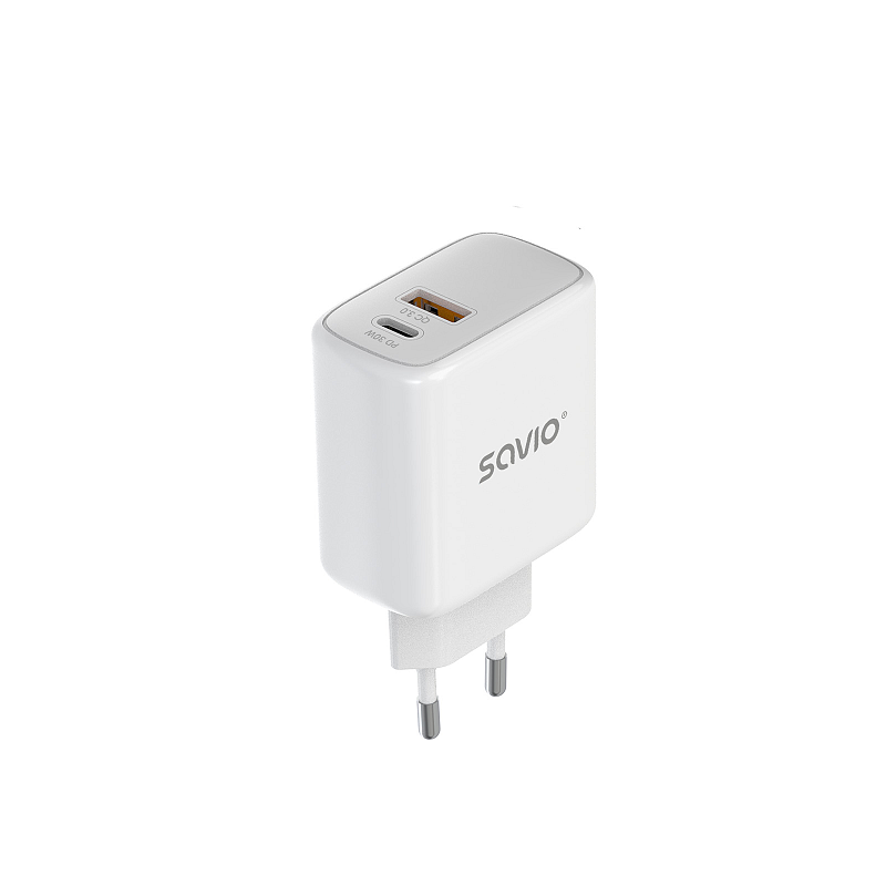 Savio LA-06 USB Type A & C Quick Charge Power Delivery 3.0 Indoor Tablets, Telefon Weiß AC Schnellladung Drinnen