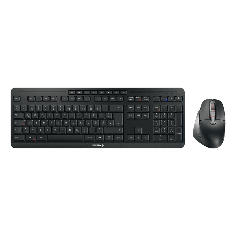 CHERRY Stream desktop ultimate Tastatur Maus enthalten Heimbüro USB + RF Wireless + Bluetooth QWERTZ Deutsch Schwarz