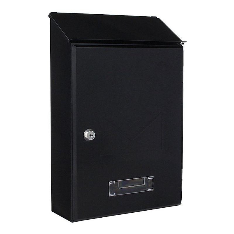 Rottner T02938 Briefkasten Schwarz Wandmontierter Briefkasten Stahl