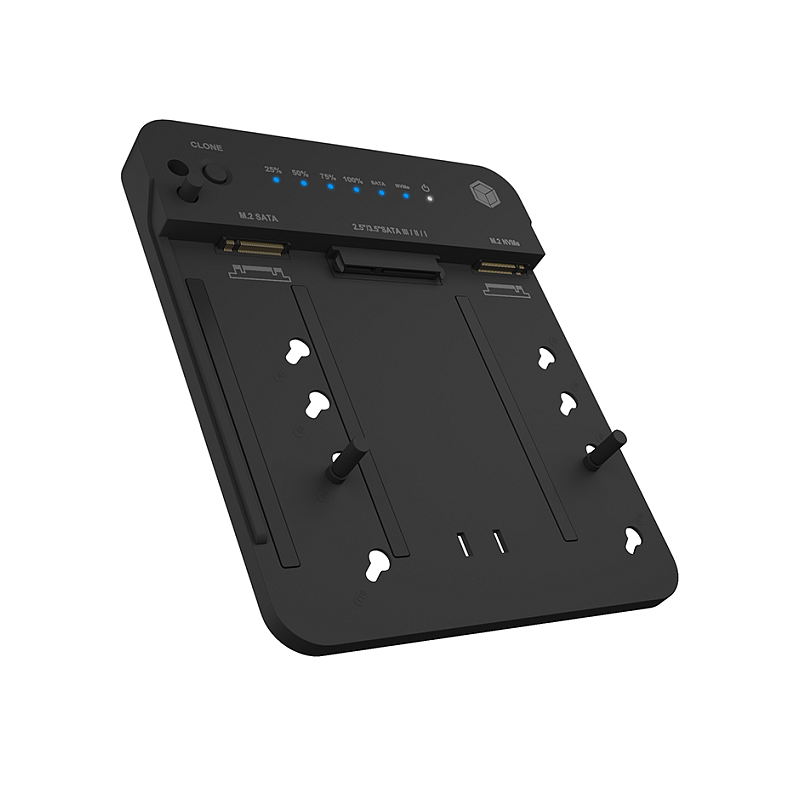 ICY BOX IB-2915MSCL-C31, Docking & CloneStation für M.2 NVMe & M.2 SATA SSD & 2.5”/3.5” SATA SSD/HDD, Zweiwege klonen, USB 3.2 Gen 2 Type-C®/Type-A, schwarz