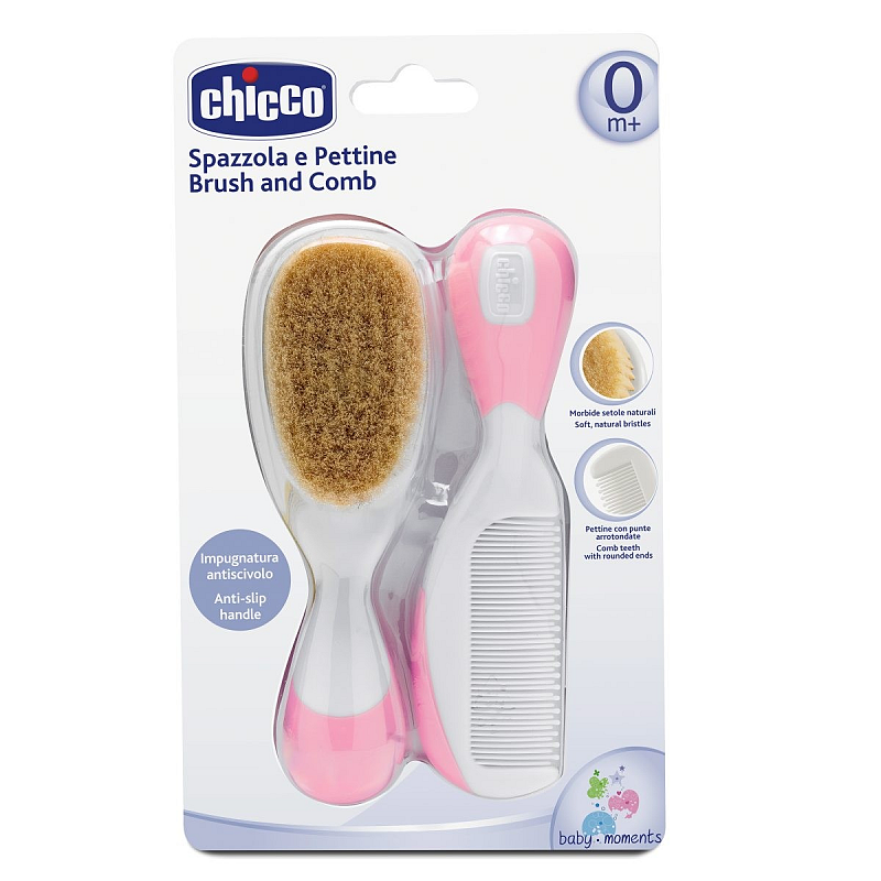 Chicco 00006569100000 Haarbürste & Kamm Haarkamm Pink, Weiß 2 Stück(e)