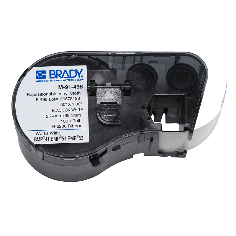 Brady BMP41 BMP51 BMP53, Etiketten aus Vinylgewebe für die Leitungs- und Kabelkennzeichnung, wiederablösbar