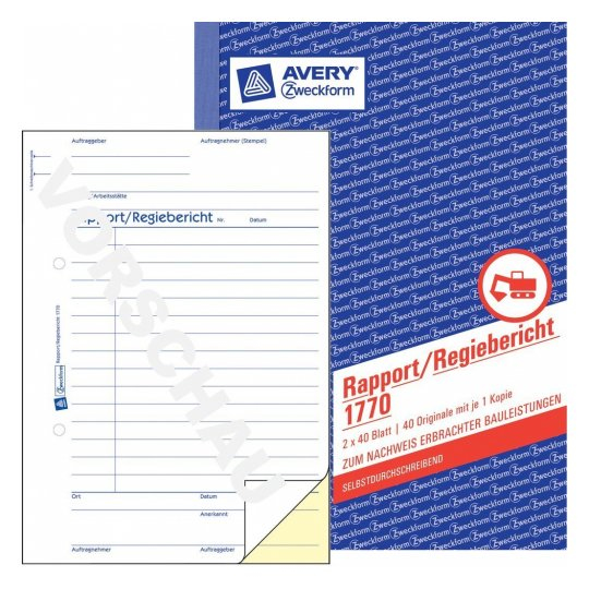 Avery 1770 Verwaltungsbuch Blau, Weiß