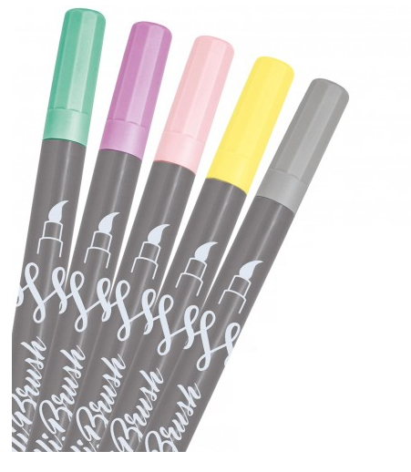 ONLINE Schreibgeräte Calli Marker 5 Stück(e) Pinselspitze Grau, Hellgrün, Pink, Violett, Gelb