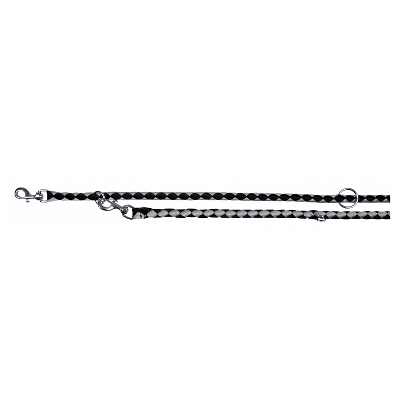 TRIXIE 14361 Hunde-/Katzenleine 2 m Silber, Schwarz Nylon Hund Standardleine