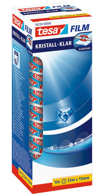 TESA 58259-00000-00 Klebeband Für die Nutzung im Innenbereich geeignet 33 m Polypropylen (PP) Transparent