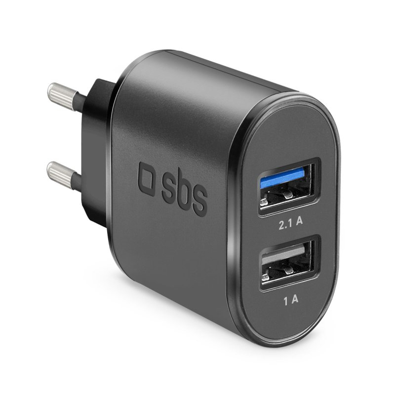 SBS TETR2USB21AFAST Ladegerät für Mobilgeräte Universal Schwarz AC Schnellladung Drinnen