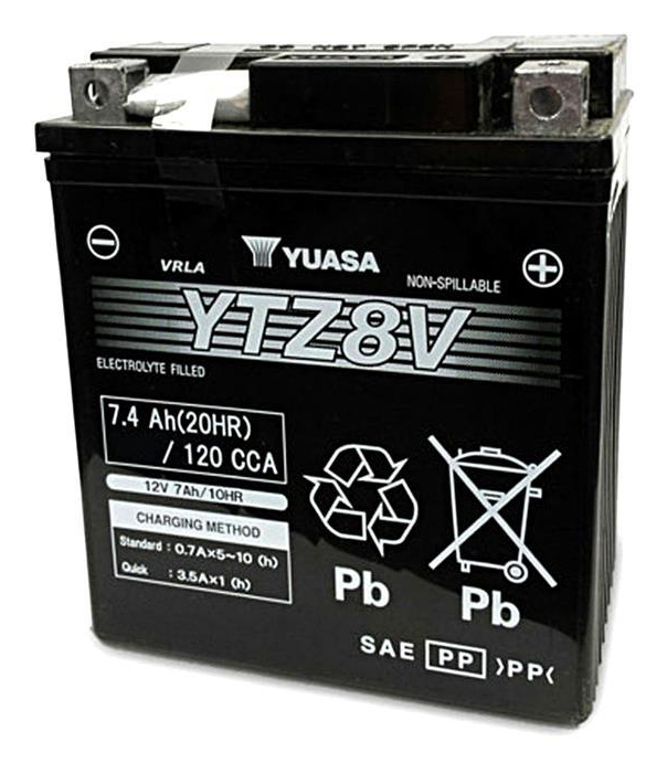 Yuasa YTZ8V Fahrzeugbatterie AGM (Absorbierende Glasmatte) 7,4 Ah 12 V 120 A Motorrad