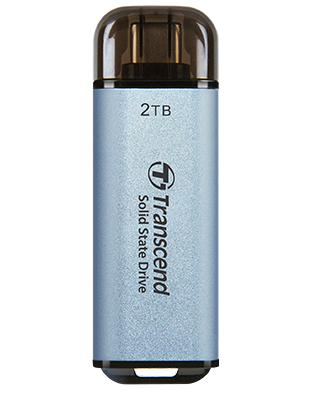Transcend ESD300 Thunderbolt-Technologie 2 TB USB Typ-A auf USB Typ-C USB 3.2 Gen 2x2 Blau