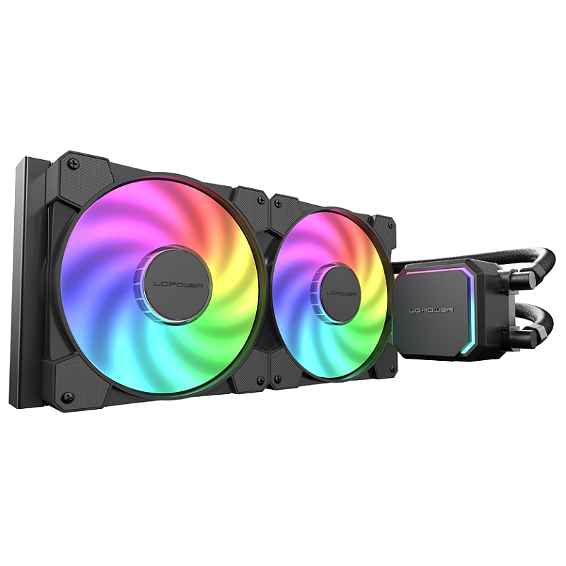 LC-Power LC-CC-280-B-ARGB Computerkühlsystem Prozessor All-in-One-Flüssigkeitskühler 14 cm Schwarz