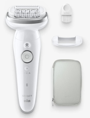 Braun Silk-épil 9 BR2-225328 Epilierer 40 Pinzette Grau, Weiß