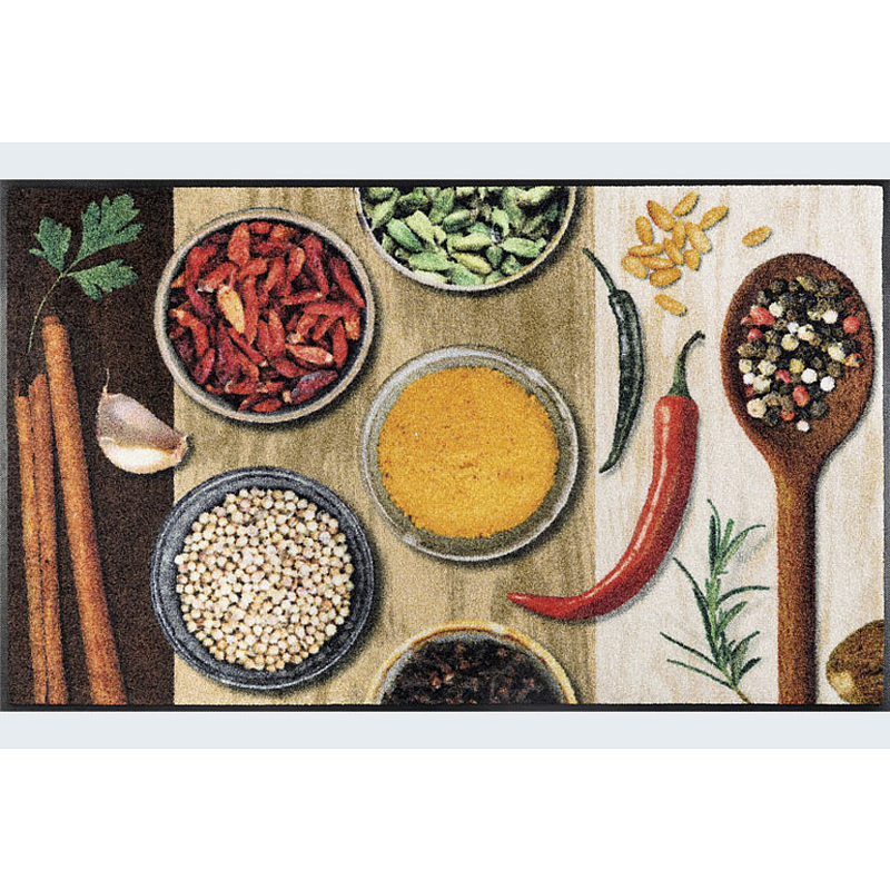 wash+dry Hot Spices Dekorative Fußmatte Drinnen Rechteckig Mehrfarbig
