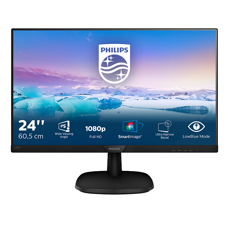 Philips V Line 243V7QJABF/01 Computerbildschirm 60,5 cm (23.8") 1920 x 1080 Pixel Full HD LCD Schwarz