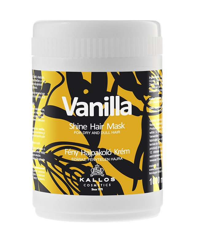 Kallos Vanilla Shine Hair Mask 1000ml Haarmaske Frauen