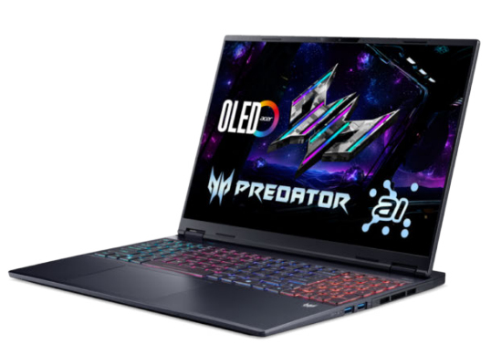 Acer Predator Helios Neo 16S AI NH.QXAEG.008 laptop Intel Core Ultra 7 255HX 40,6 cm (16") WQXGA 16 GB DDR5-SDRAM 1 TB SSD NVIDIA GeForce RTX 5070 Wi-Fi 6E (802.11ax) Windows 11 Home Deutsch Schwarz
