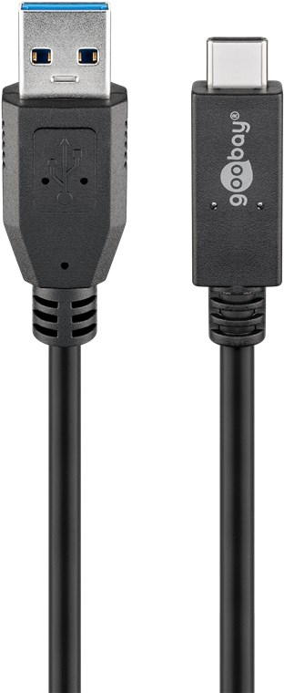 Goobay 41074 USB Kabel USB 3.2 Gen 2 (3.1 Gen 2) 1 m USB A USB C Schwarz