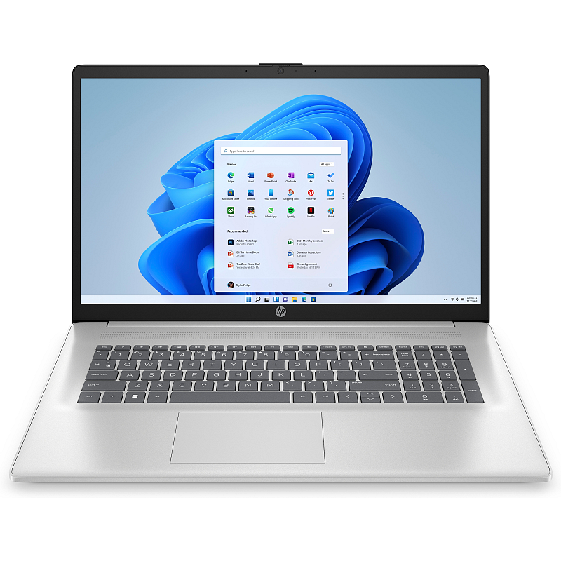 HP 17-cp0164ng AMD Ryzen™ 7 5700U Laptop 43,9 cm (17.3") Full HD 16 GB DDR4-SDRAM 512 GB SSD Wi-Fi 5 (802.11ac) Windows 11 Home Silber