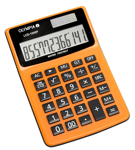 Olympia LCD 1000P Taschenrechner Desktop Einfacher Taschenrechner Schwarz, Orange