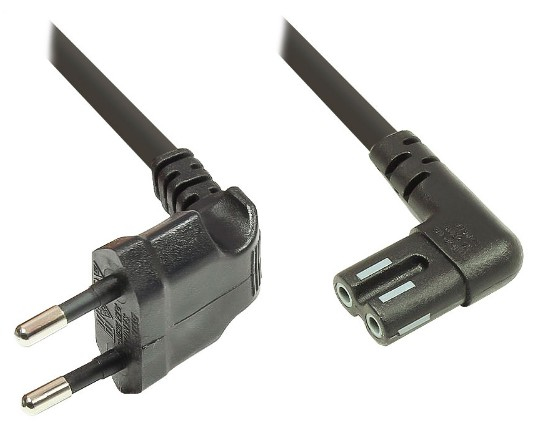 Alcasa 1550-SO050 Stromkabel Schwarz 5 m CEE7/16 C7-Koppler