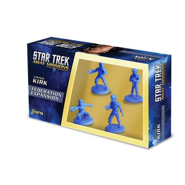 Asmodee Star Trek Away Missions: Captain Kirk Federation Expansion Kirk’s five-year mission is to explore strange new worlds, to seek out new life and new civilizations, and to boldly go where no one has gone before. Now Kirk, alongside three of his most trusted companions, finds himself transported a century into the future, to the aftermath of the Battle of Wolf 359, where he will have to overcome Klingon warriors, Romulan spies, the Borg Collective and even other Federation teams if his away team is to complete their core mission and claim victory. Brettspiel