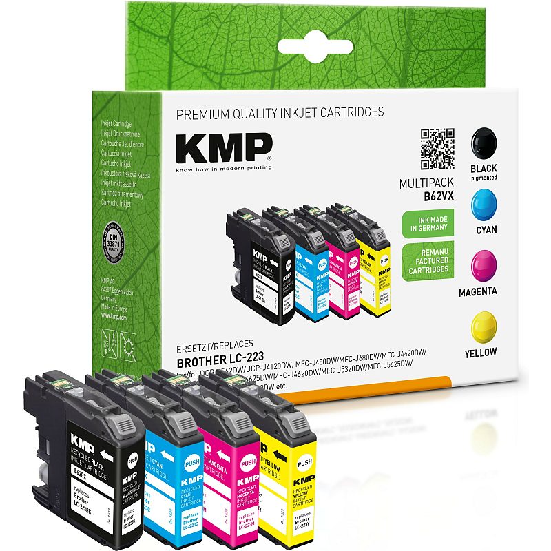 KMP B62VX Druckerpatrone 4 Stück(e) Kompatibel Schwarz, Cyan, Magenta, Gelb