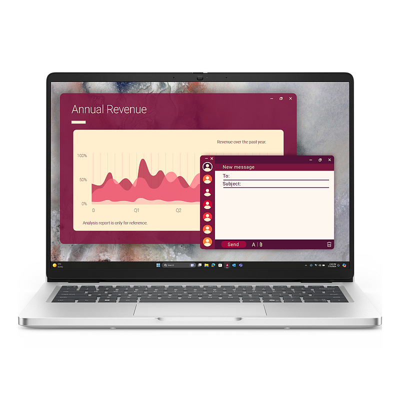 DELL Pro 14 PC14250 Intel Core Ultra 7 255U Laptop 35,6 cm (14") Full HD+ 16 GB DDR5-SDRAM 512 GB SSD Wi-Fi 6E (802.11ax) Windows 11 Pro Deutsch Platin
