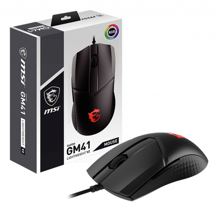 MSI Clutch GM41 Lightweight V2 Maus Gaming Beidhändig USB Typ-A Optisch 16000 DPI