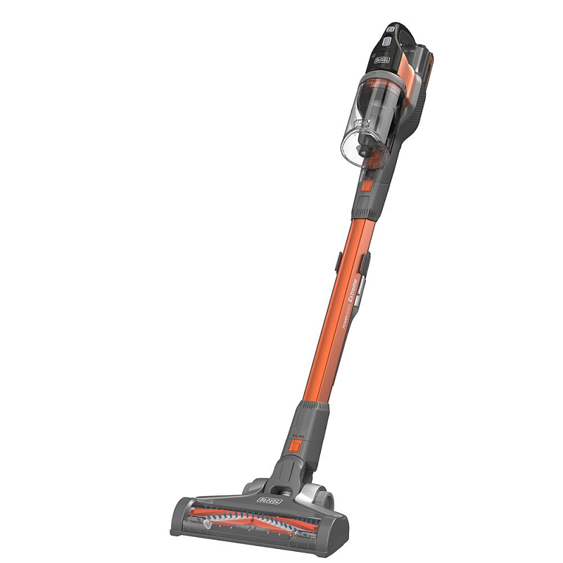 Black & Decker BHFEV182C Stabstaubsauger/Elektrischer Besen 2-in-1-Stabstaubsauger Akku Trocken Beutellos 0,65 l Orange, Titan 2 Ah