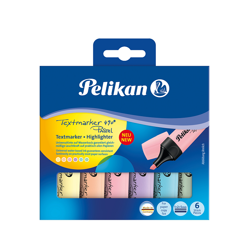 Pelikan 817325 Marker 6 Stück(e) Meißel Blau, Grün, Orange, Pink, Gelb
