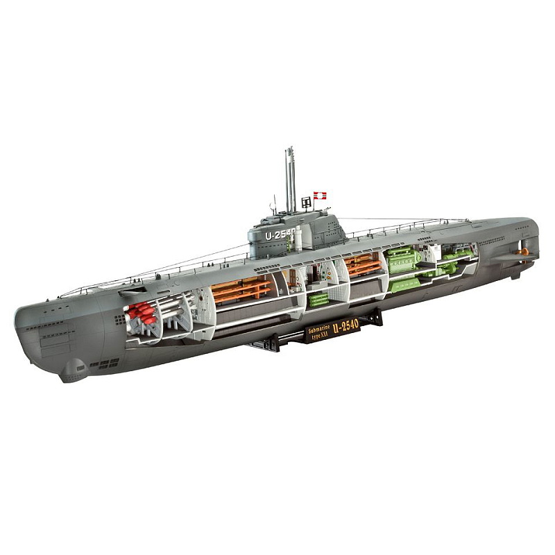 Revell U-Boot Typ XXI U 2540 &Interieur U-Boot-Modell Montagesatz 1:144
