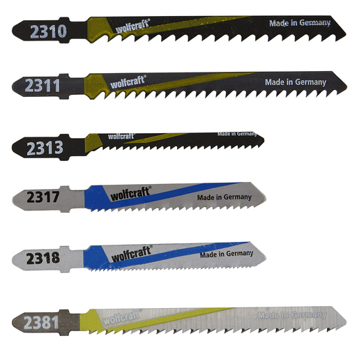 wolfcraft GmbH 2358000 Sägeblatt für Stichsägen, Laubsägen & elektrische Sägen Stichsägeblatt Hartstahl (HCS), Hochgeschwindigkeitsstahl (HSS) 10 Stück(e)