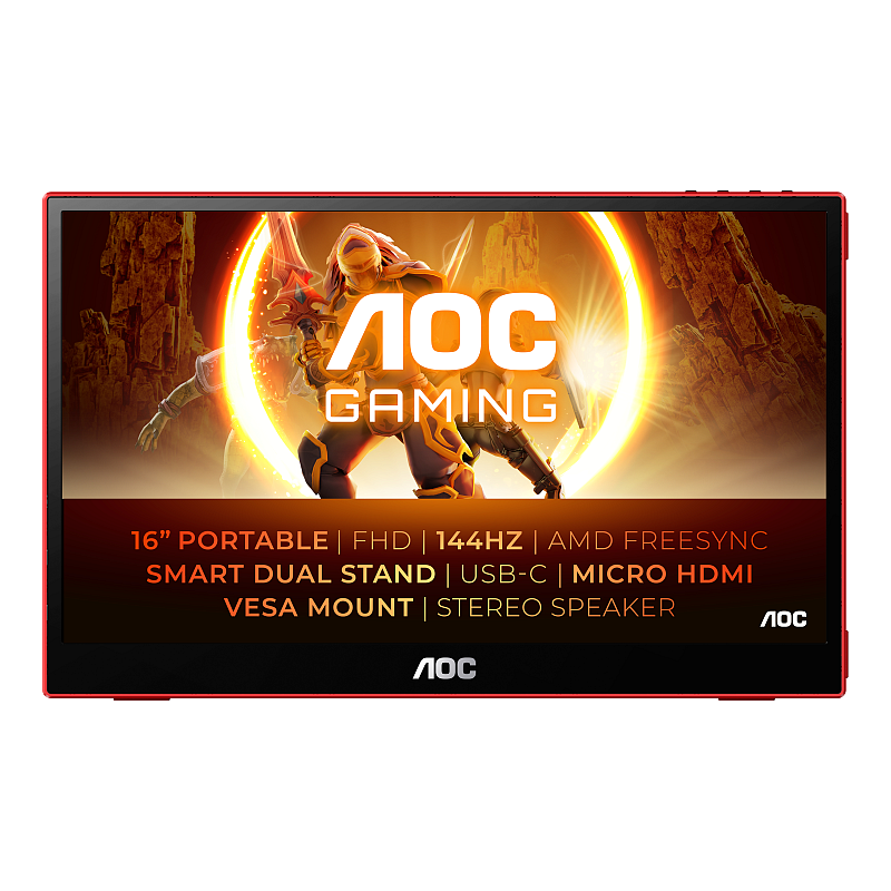 AOC 16G3 TV-Gerät/Monitor tragbar Tragbarer Monitor Schwarz, Rot 39,6 cm (15.6") TFT 1920 x 1080 Pixel