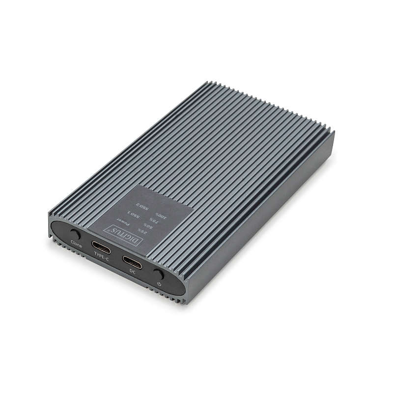 Digitus USB M.2 NVMe Klonstation, SSD, NVMe, 20Gbits, USB 3.2 Gen2, Aluminium, werkzeugfrei