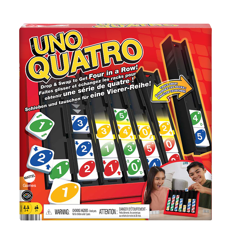 Games UNO Quatro Spiel, Erwachsene, Familie und Spieleabend