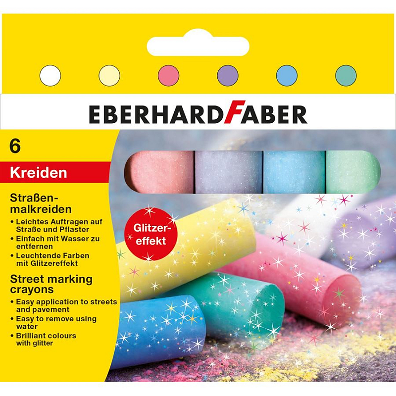 Eberhard Faber Street Marking Glitter Straßenmalkreide 6 Stück(e)