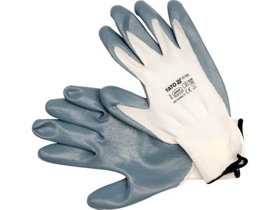 Yato YT-7474 Handschutz Werkstatthandschuhe Blau, Weiß Nitril, Nylon 1 Stück(e)