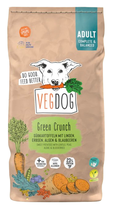 VEGDOG Green Crunch 10 kg Adult Linse, Erbse, Kartoffel