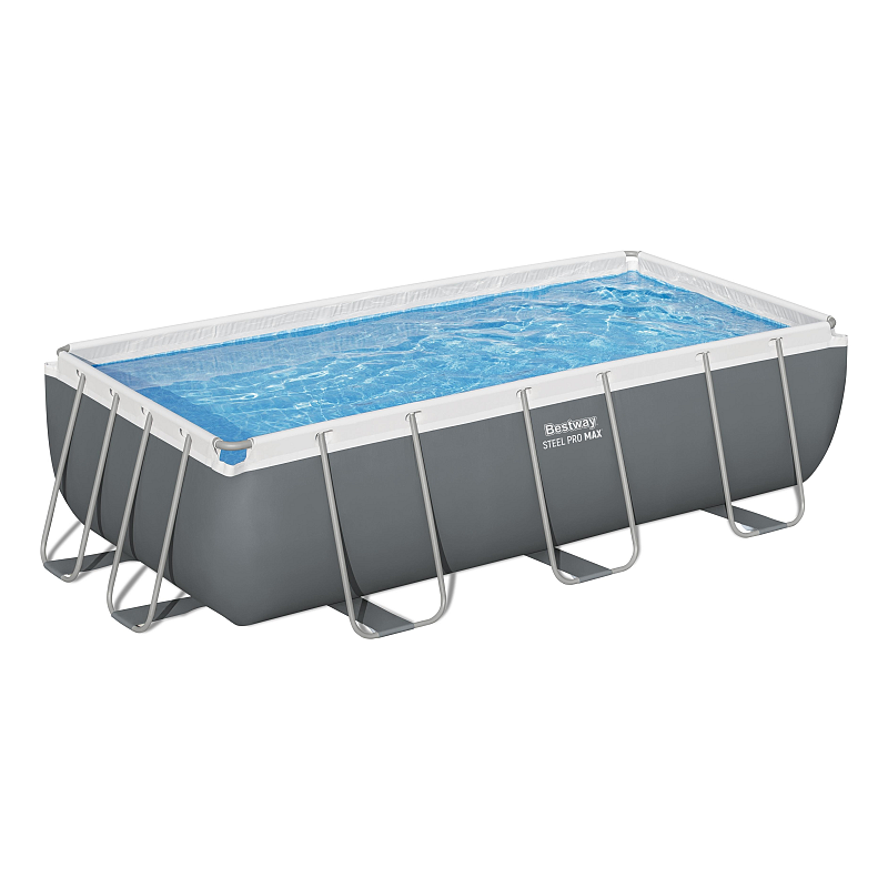 Bestway Power Steel 56441 Aufstellpool Gerahmter Pool Rechteckig 6478 l Blau, Grau