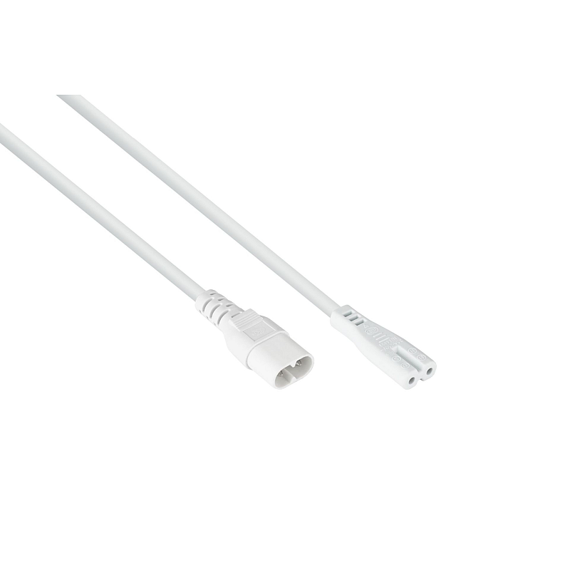 Kabelmeister SK0870-W030 Stromkabel Weiß 3 m C8-Koppler IEC C7