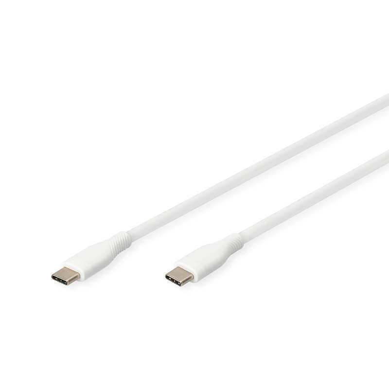 Digitus USB-C Silikon Anschlusskabel, 1m, weiß