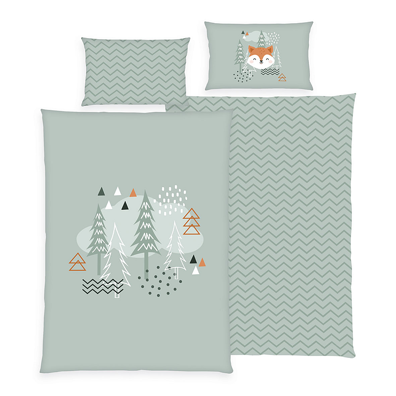 HERDING babybest® Bettwäsche-Set ‘Nordic Forest’ – 100×135 cm, Renforcé