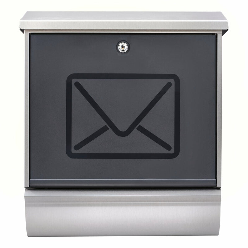 BURG-WÄCHTER Lucca-Set 37130 NI Letter Briefkasten Anthrazit, Edelstahl, Durchscheinend Wandmontierter Briefkasten Kunststoff, Edelstahl