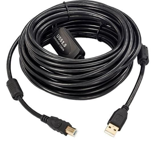 Microconnect USBAB10B-ACTIVE USB Kabel USB 2.0 10 m USB B USB A Schwarz