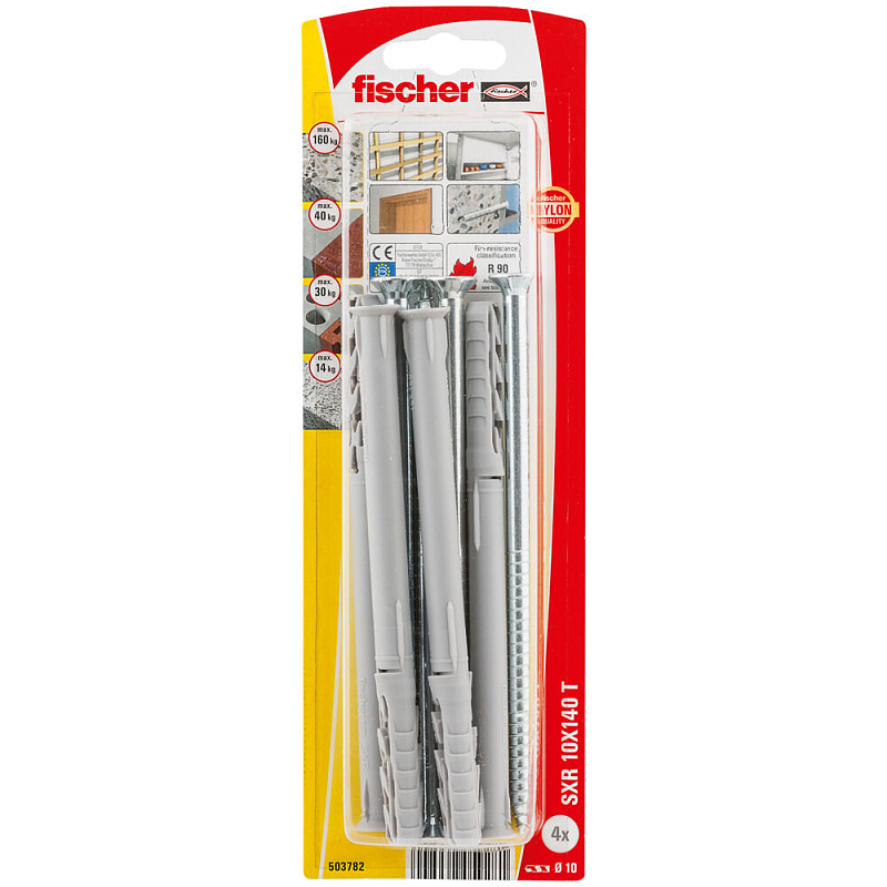 Fischer 503782 Schraubanker/Dübel 4 Stück(e) Schrauben- & Dübelsatz 140 mm