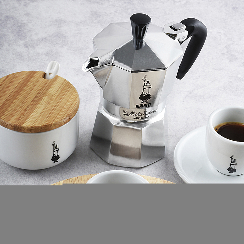 Bialetti Moka Express Mokka-Kanne 0,775 l Aluminium, Schwarz