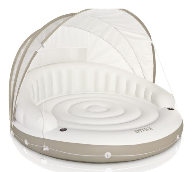 Intex 58292 Aufblasbares Spielzeug für Pool & Strand Beige, Weiß Einfarbig Vinyl Schwimmende Insel