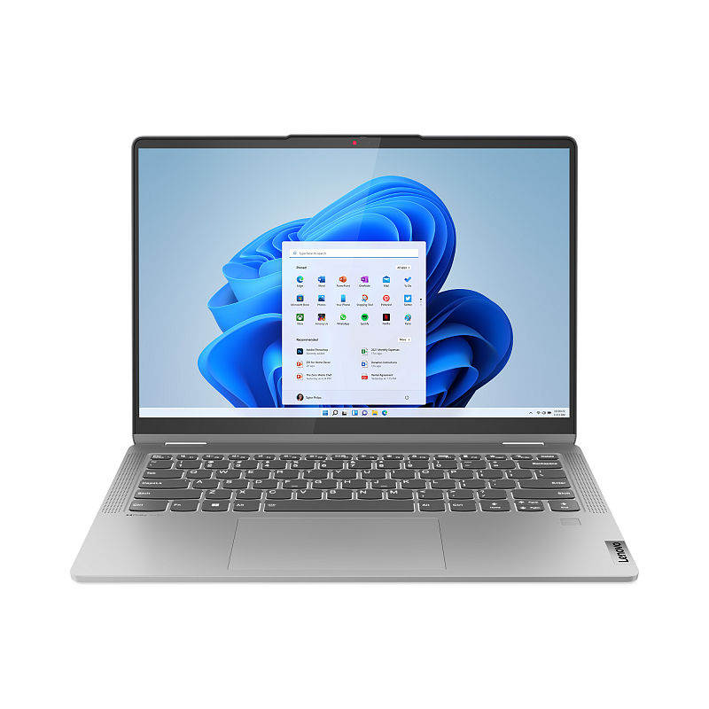 Lenovo IdeaPad Flex 5 14ABR8 AMD Ryzen™ 5 7430U Hybrid (2-in-1) 35,6 cm (14") Touchscreen WUXGA 8 GB LPDDR4x-SDRAM 512 GB SSD Wi-Fi 6 (802.11ax) Windows 11 Home Deutsch Grau