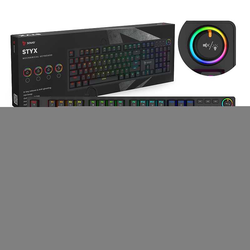 Savio STYX Outemu Red Tastatur Gaming USB QWERTY US International Schwarz