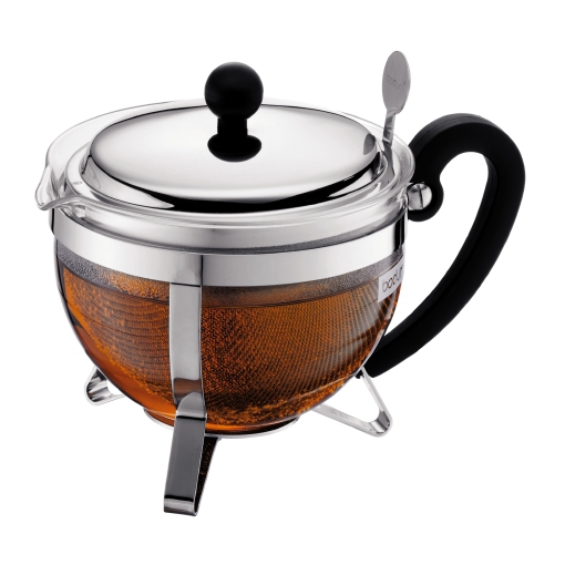 Bodum 1922-16-6 Teekocher 1 l Schwarz, Silber, Transparent