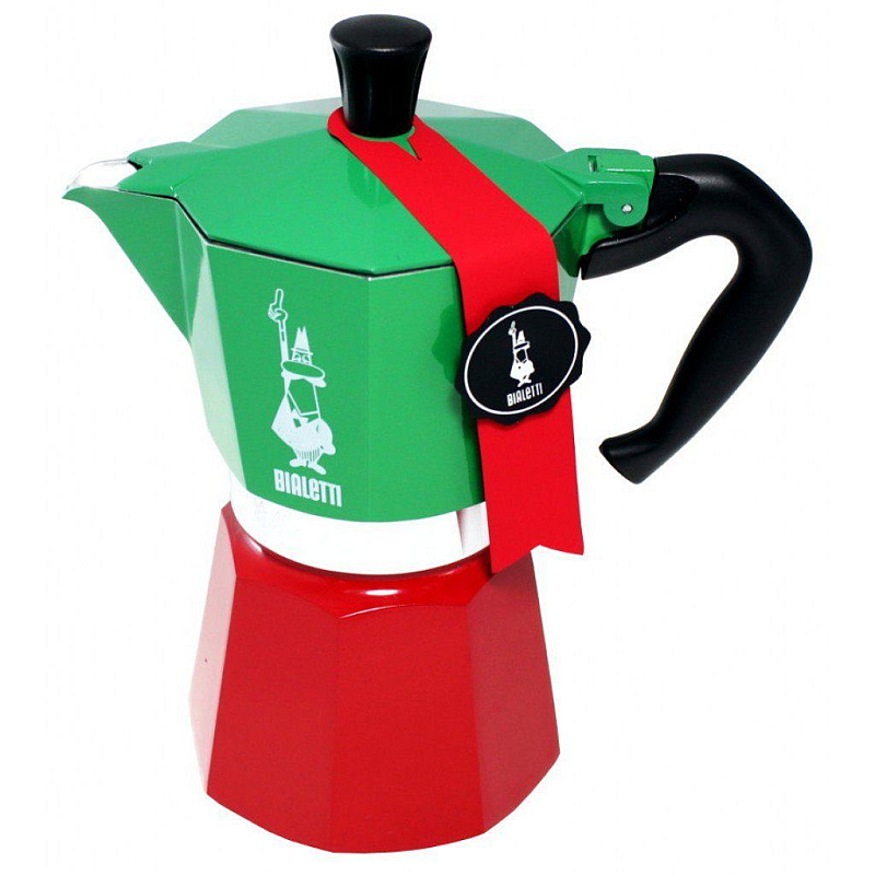 Bialetti 0005323 Manuelle Kaffeemaschine Mokka-Kanne 0,24 l Grün, Rot, Weiß